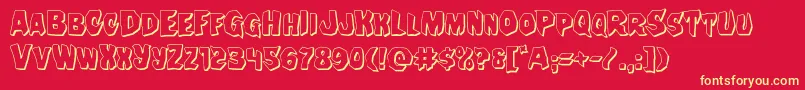Nightchilde3D Font – Yellow Fonts on Red Background