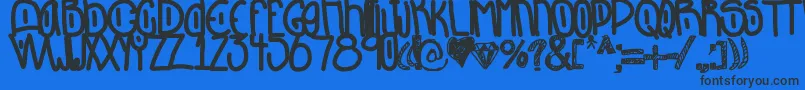 Dontlookback Font – Black Fonts on Blue Background