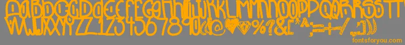 Dontlookback Font – Orange Fonts on Gray Background