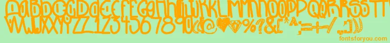 Dontlookback Font – Orange Fonts on Green Background