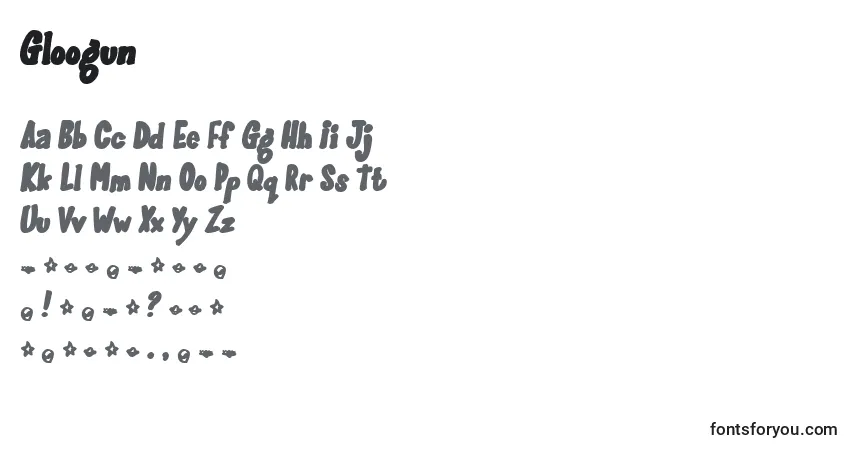 Czcionka Gloogun – alfabet, cyfry, specjalne znaki
