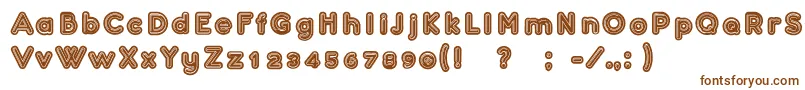 Confarreatio-Schriftart – Braune Schriften auf weißem Hintergrund