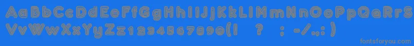 フォントConfarreatio – 青い背景に灰色の文字