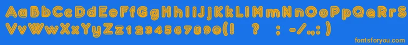 Weitere Informationen zur Confarreatio-Schriftart Confarreatio-Schriftart – Orangefarbene Schriften auf blauem Hintergrund