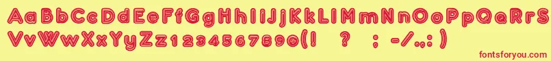 フォントConfarreatio – 赤い文字の黄色い背景