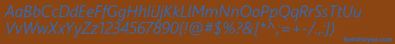 Weblysleekuisli Font – Blue Fonts on Brown Background