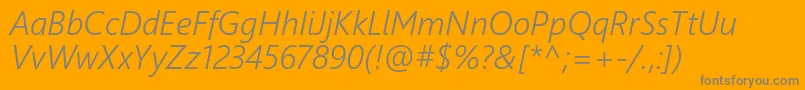 Weblysleekuisli-Schriftart – Graue Schriften auf orangefarbenem Hintergrund