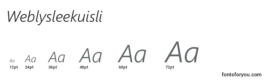 Weblysleekuisli Font Sizes