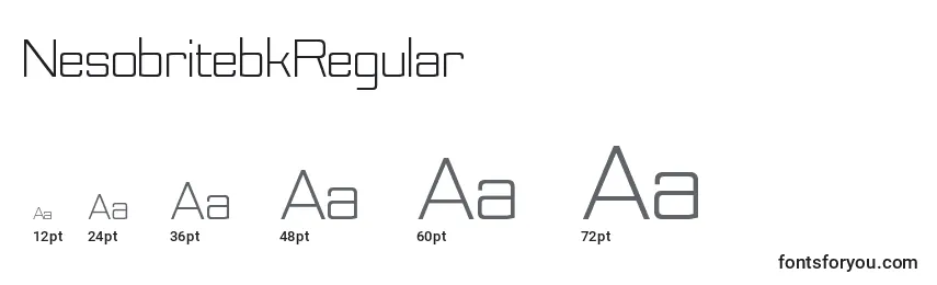 Размеры шрифта NesobritebkRegular