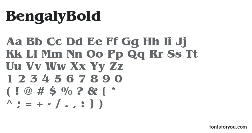 A fonte BengalyBold – alfabeto, números, caracteres especiais