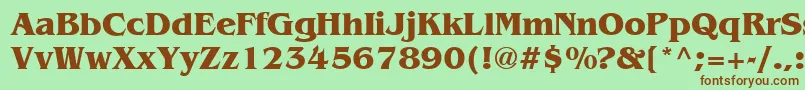 BengalyBold Font – Brown Fonts on Green Background