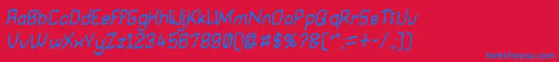 Moronsoft Font – Blue Fonts on Red Background