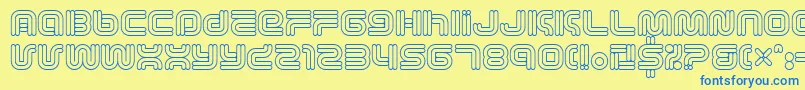 Vectroia-Schriftart – Blaue Schriften auf gelbem Hintergrund
