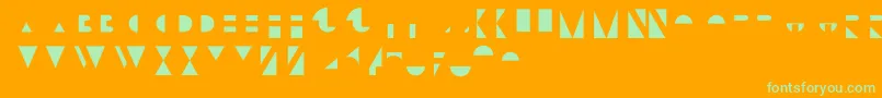 BifurOverlay-Schriftart – Grüne Schriften auf orangefarbenem Hintergrund