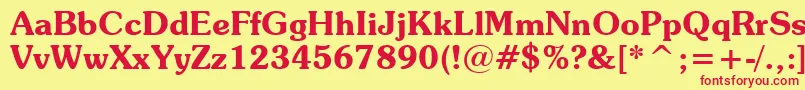 SouvenirDemiBt Font – Red Fonts on Yellow Background