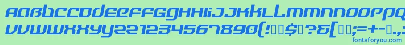 RealityHyperRegular Font – Blue Fonts on Green Background