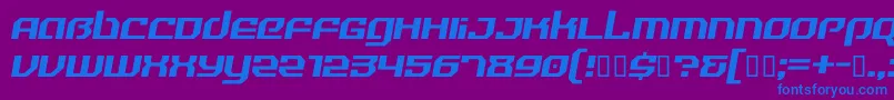 RealityHyperRegular-fontti – siniset fontit violetilla taustalla
