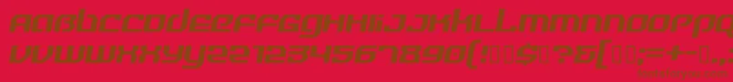 RealityHyperRegular-fontti – ruskeat fontit punaisella taustalla