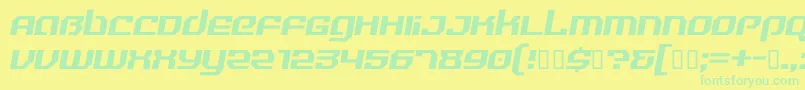 Czcionka RealityHyperRegular – zielone czcionki na żółtym tle