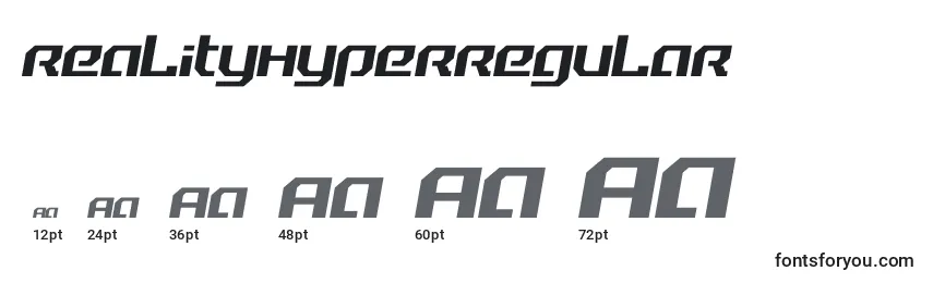 RealityHyperRegular Font Sizes