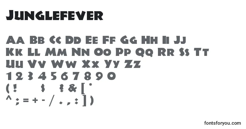 Junglefever-fontti – aakkoset, numerot, erikoismerkit