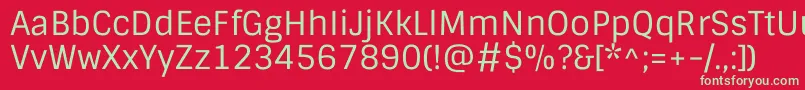 SintonyRegular-Schriftart – Grüne Schriften auf rotem Hintergrund