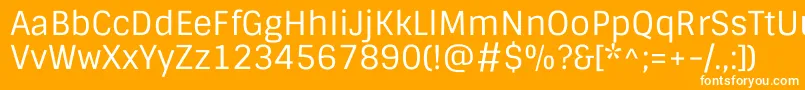 フォントSintonyRegular – オレンジの背景に白い文字