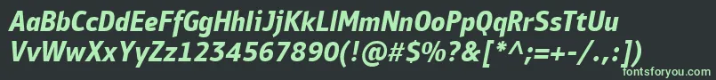 Czcionka PfbulletinsansproBolditalic – zielone czcionki na czarnym tle