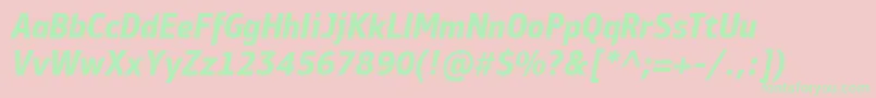 PfbulletinsansproBolditalic Font – Green Fonts on Pink Background