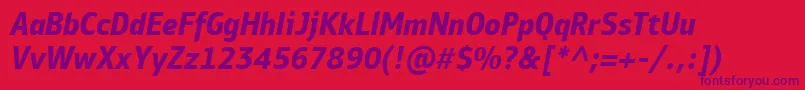 PfbulletinsansproBolditalic Font – Purple Fonts on Red Background