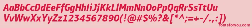 PfbulletinsansproBolditalic Font – Red Fonts on Pink Background