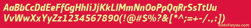 PfbulletinsansproBolditalic Font – Yellow Fonts on Red Background