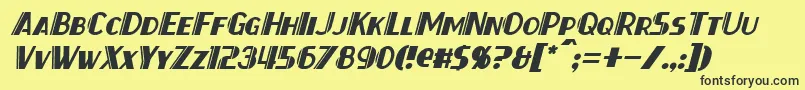 ThirtySevenItalic Font – Black Fonts on Yellow Background