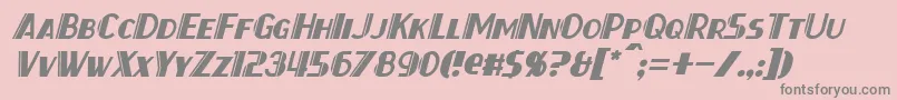 ThirtySevenItalic Font – Gray Fonts on Pink Background
