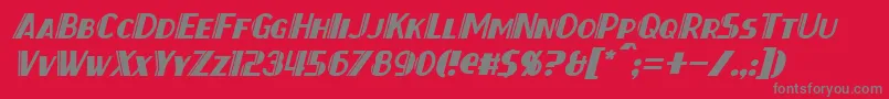 Шрифт ThirtySevenItalic – серые шрифты на красном фоне