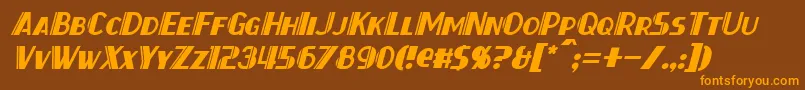 ThirtySevenItalic Font – Orange Fonts on Brown Background