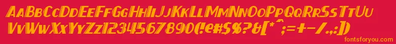 Czcionka ThirtySevenItalic – pomarańczowe czcionki na czerwonym tle