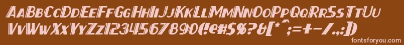 ThirtySevenItalic Font – Pink Fonts on Brown Background
