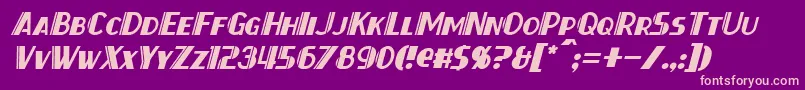 ThirtySevenItalic Font – Pink Fonts on Purple Background