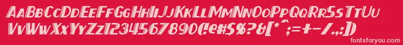 ThirtySevenItalic Font – Pink Fonts on Red Background