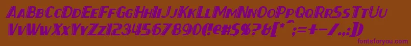 ThirtySevenItalic Font – Purple Fonts on Brown Background