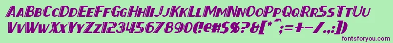 ThirtySevenItalic-fontti – violetit fontit vihreällä taustalla