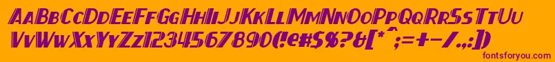 ThirtySevenItalic Font – Purple Fonts on Orange Background
