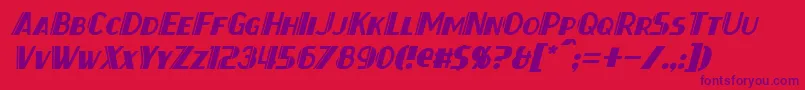 ThirtySevenItalic Font – Purple Fonts on Red Background