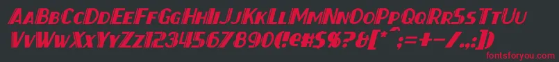 ThirtySevenItalic Font – Red Fonts on Black Background