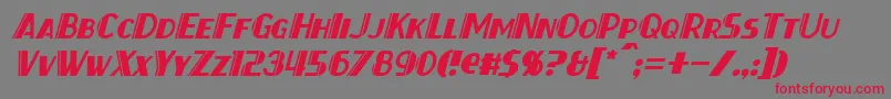 フォントThirtySevenItalic – 赤い文字の灰色の背景
