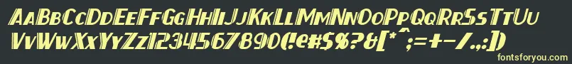 ThirtySevenItalic-fontti – keltaiset fontit mustalla taustalla