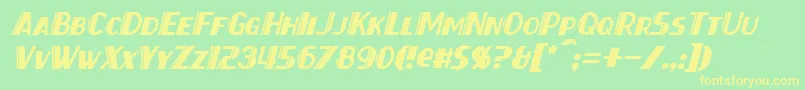 ThirtySevenItalic Font – Yellow Fonts on Green Background