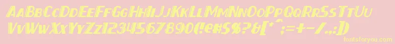 ThirtySevenItalic Font – Yellow Fonts on Pink Background