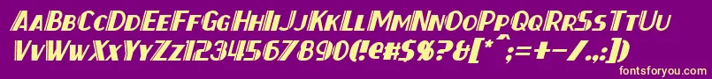 ThirtySevenItalic Font – Yellow Fonts on Purple Background